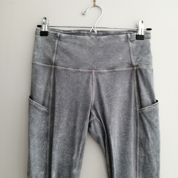 Lululemon Fast and Free High Rise Tight 25" Ice Dye Ice Wash Asphalt Grey 6 - Picture 6 of 16